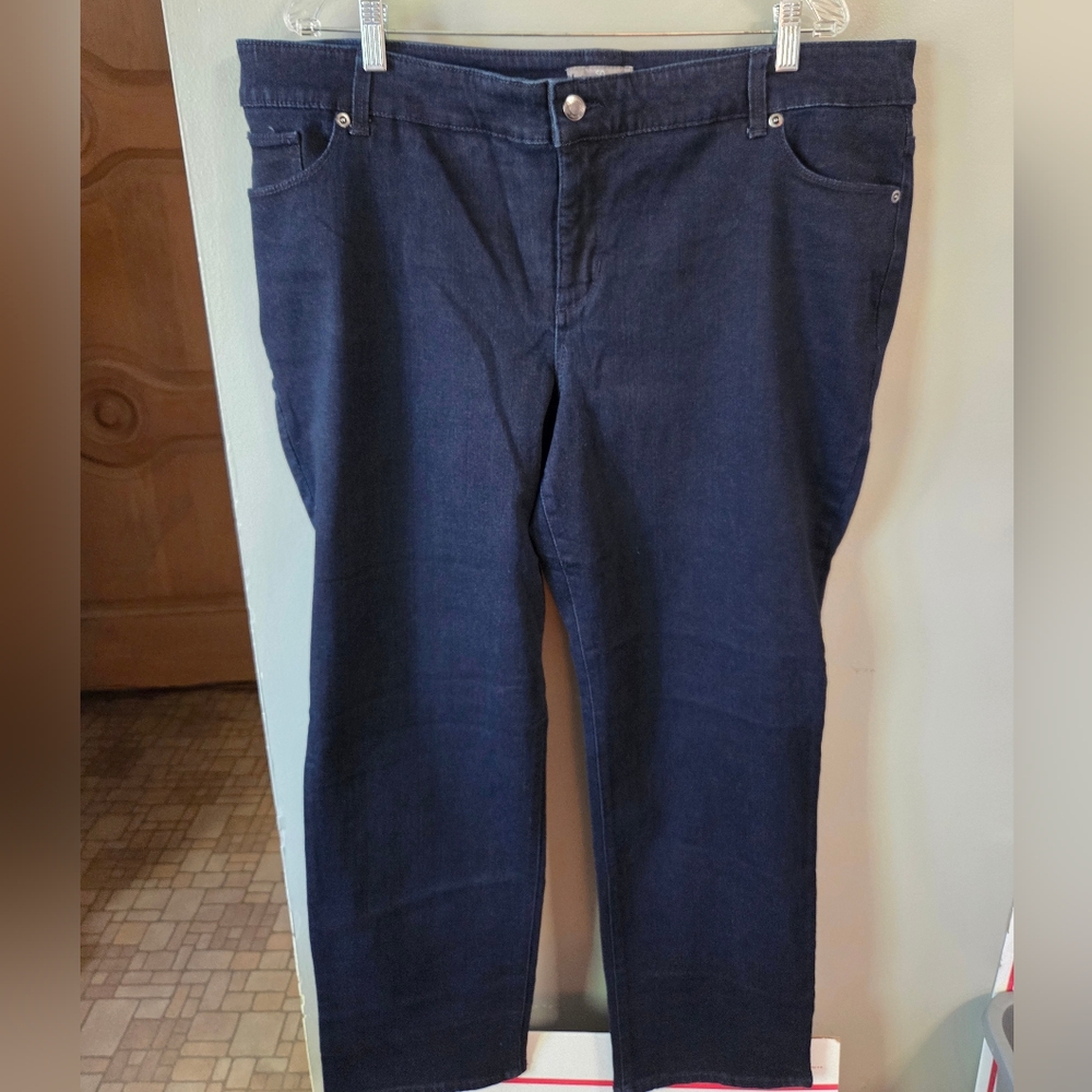 Chico's Navy Straight Leg Jeans